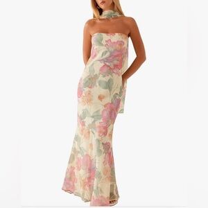 Floral Strapless Maxi Dress